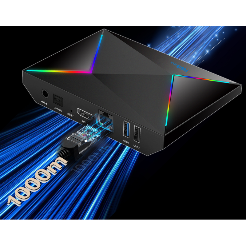 Smart TV Box Android R69 Plus 4K UHD Media Streamer - Turn Standard TV into Smart TV, Supports Popular Streaming Apps, Voice Remote, Easy Setup Family