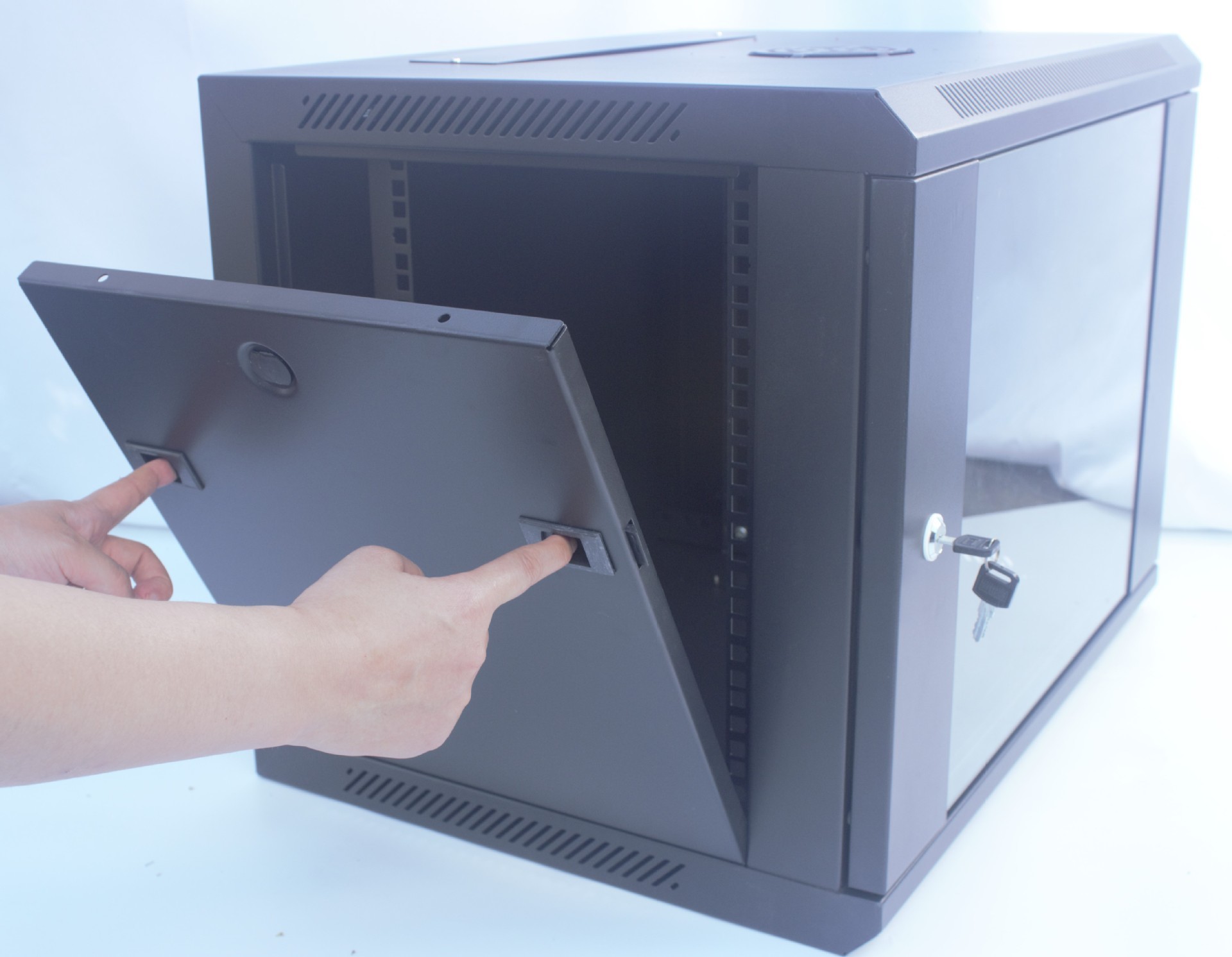9U Server Rack Cabinet 19" Wall Mount Removable Black Data Cabinet/Network Rack