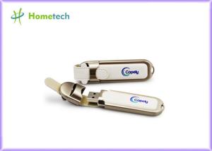 China Black Leather USB Flash Disk custom printing , novelty usb 2.0 pen drive with Tin box on sale