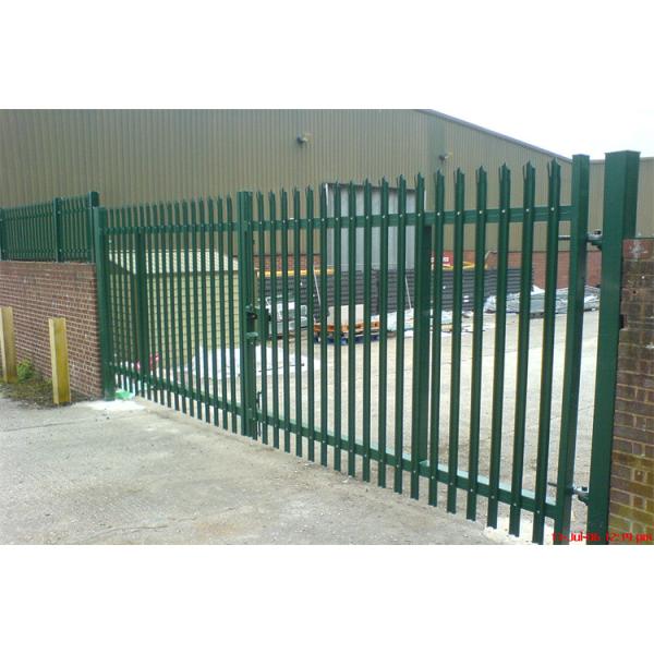 Heavy Duty UK Market W Pale Galvanized Coated Black Steel Palisade Fencing Round Shape
