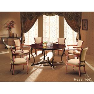 Gelaimei Upholstery Hotel Restaurant Furniture Wooden 5 Person Dining Room Table