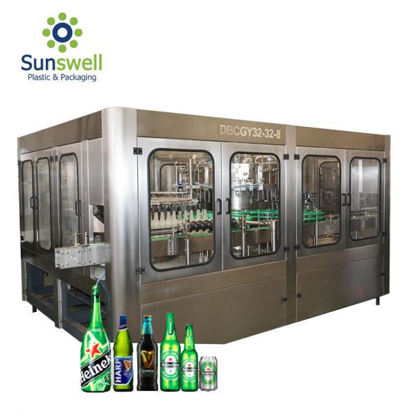 Quality Automatic Beer Filling Machine , Filling And Capping Machine For Glass / Plastic Bottle for sale