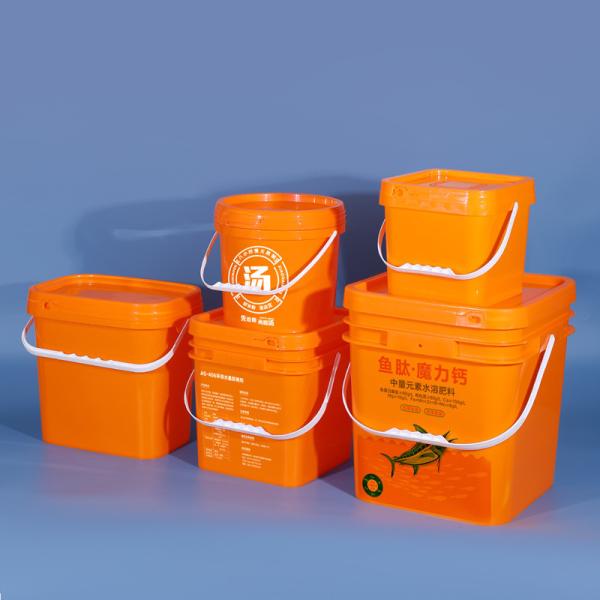 Quality Food Packing Snacks Barrels PP Square Plastic Bucket With 5L 10L 13L 16L 25L Capacity for sale