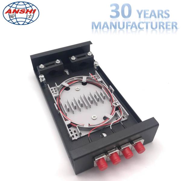 Wall Mount Cable Distribution Box / 4 Port FC Pigtail Fiber Optical Termination Box