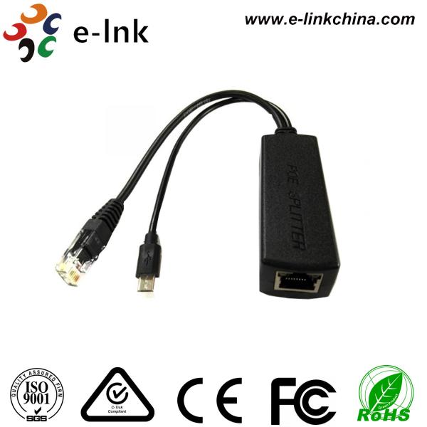 10/100/1000M Power Over Ethernet Injector 5V 2A PoE Splitter With Micro USB Port