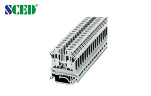 China Right Angle Rail Mounted Terminal Blocks 600V 50A Width 8.2mm Din Rail wholesale