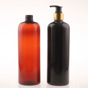 China Empty Plastic Lotion Bottles Gold Aluminum Pump Cosmetic Containers wholesale