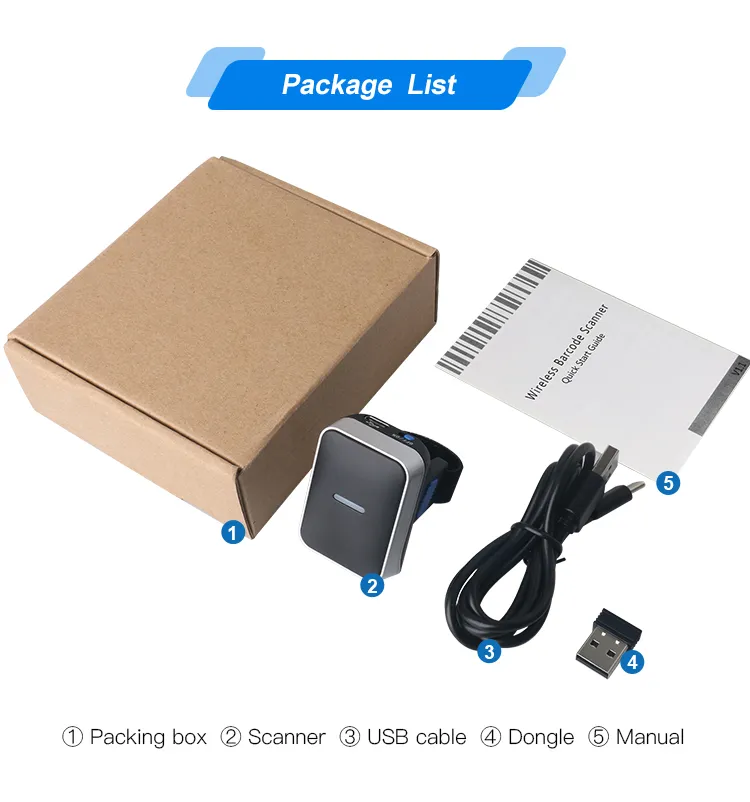 DI9010-1D Mini Finger Ring Wireless Barcode Scanner Bluetooth