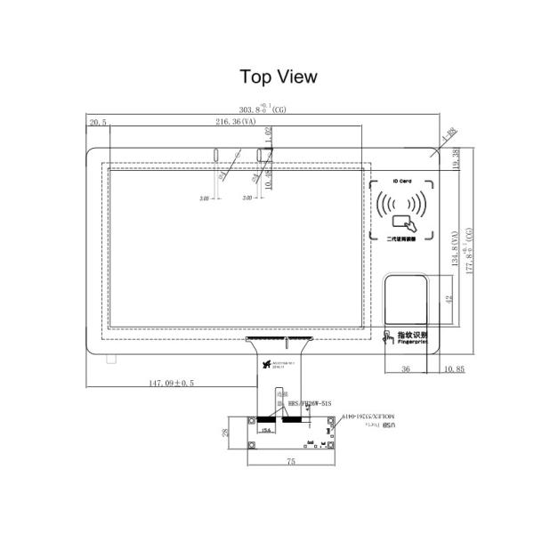 10.1 Inch Capacitive Touch Screen , Industrial Touch Panel For Visitor Touch Machine
