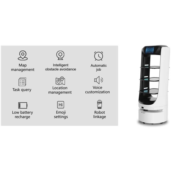 Android 5.1 Restaurant Service Robot 500mm/High BBQ Meal Delivery Robot