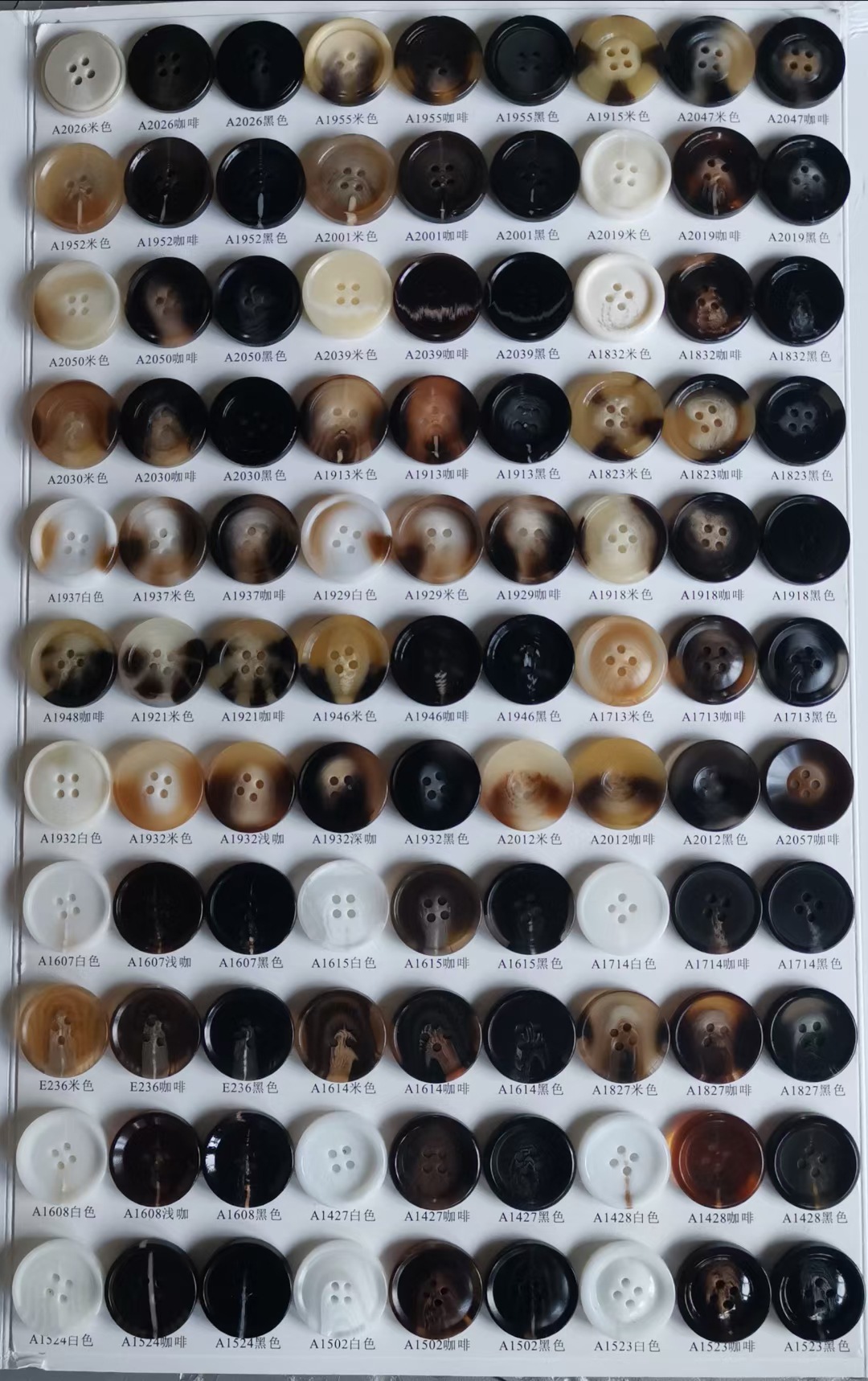 Factory wholesale resin pattern buttons four eyes mixed flower buttons coat resin bleach buttons