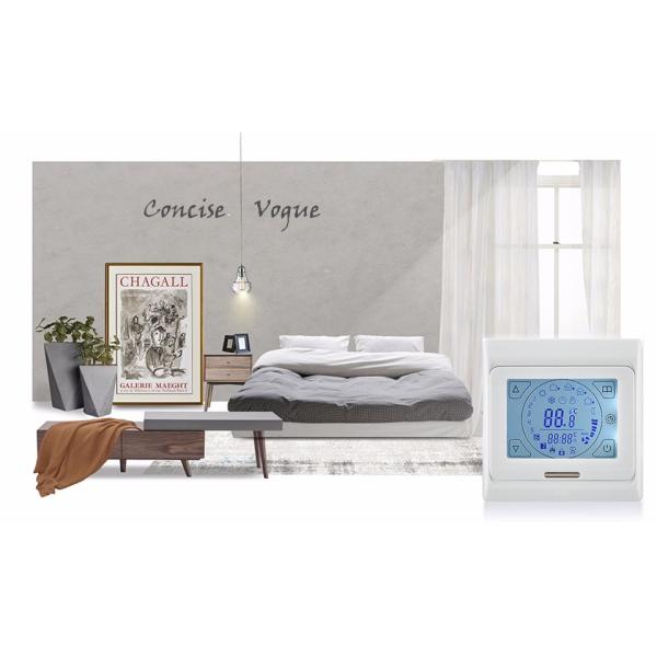 LCD Display Touch Screen Heating Thermostat E91 IP20 With 16A Current Lode