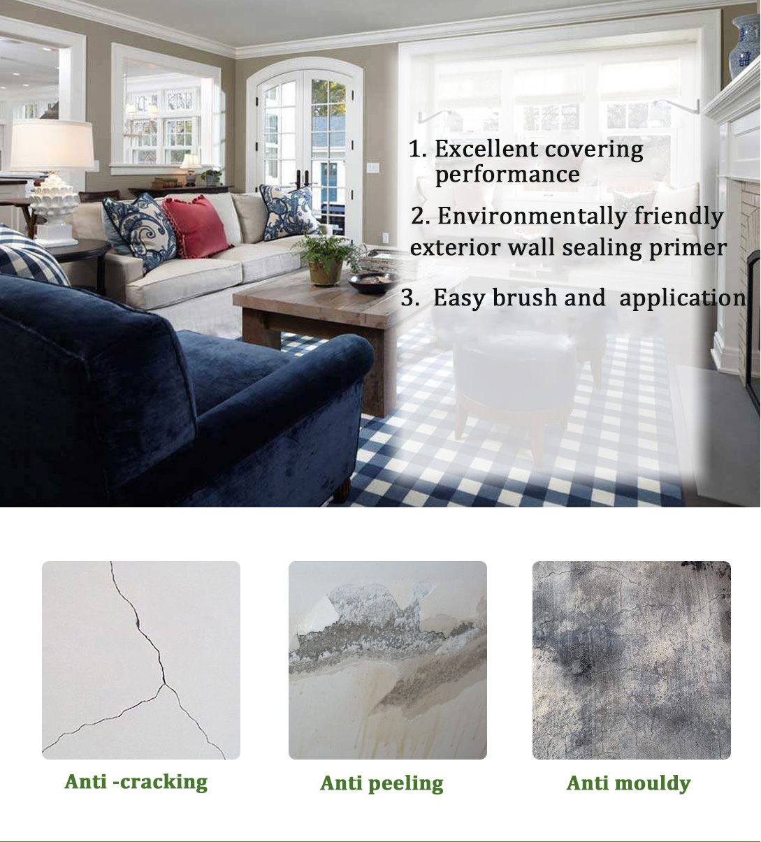 Transparent Wall Coating For House Excellent Adhesive Acrylic Wall Primer 20KG/BUCKET