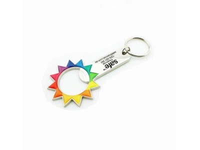 Custom Color Sun Printed Logo Bottle Opener Key Ring,Cheap promotion gift, plastic printed logo bottle opener keychain,