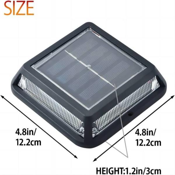 Garden Walkway 222Lbs Road Safety Accessories Solar Road Stud Light For Deck Step Stair