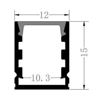 1215 LED Strip Light Extrusions 6063-T5 Aluminum Alloy Material