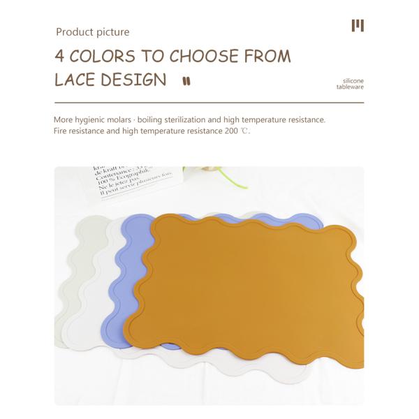 Cat Face Kids Silicone Placemat , Silicone Dining Table Mat Heat Resistant Waterproof feeding mat