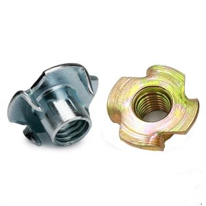 Thread Insert White Blue Zinc Pronged Tee Nuts Carbon Steel