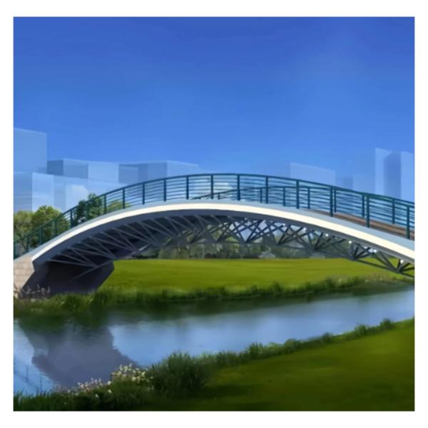ISO Q345B Prefab Steel Bridge Fabrication Metal Pedestrian Bridge Earthquake