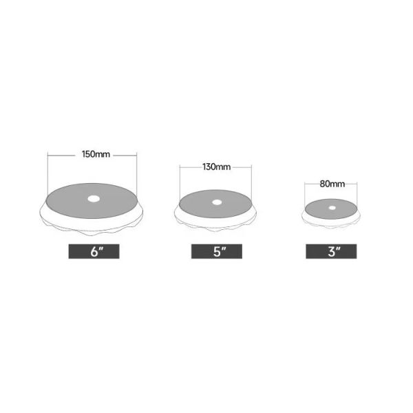 3 Inch 80mm Maroon Waffle Medium Cutting Foam Pad For ROTARY POLISHERS