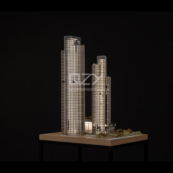1/300 River Park Residencial Model With Electroplating Handmade 3D Printing