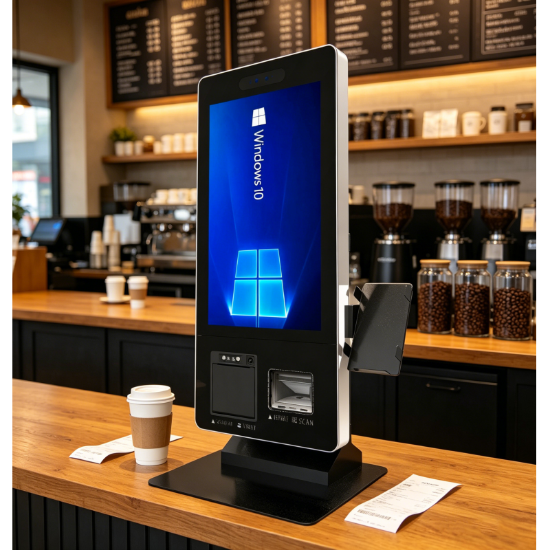 Wind 10 POS Terminal with 2D Barcode Scanner & Receipt Printer, All-in-One Touch Screen Retail POS System for Supermarket/Shop