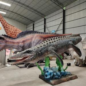 China Adventure Theme Amusement Park Mosasaurus dino Model Animated Artificial Moving Life-size 3d Dinosaurs wholesale