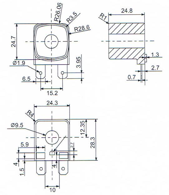 Dimension of BB09524812 Solenoid Valve Coil :