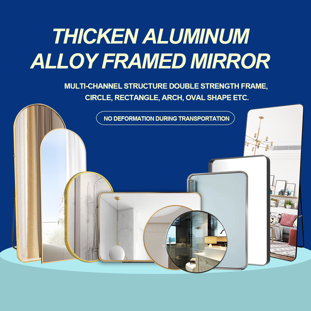Nordic Silver Design Unbreakable Glass Mirror in Oval Style with Customized Size