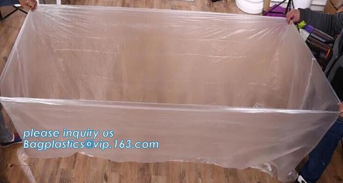 Customized Square Bottom or Side Guesst Plastic Protective Pallet Covers, 4 Mil Dust proof Clear Pallet Covers, BAGPLAST