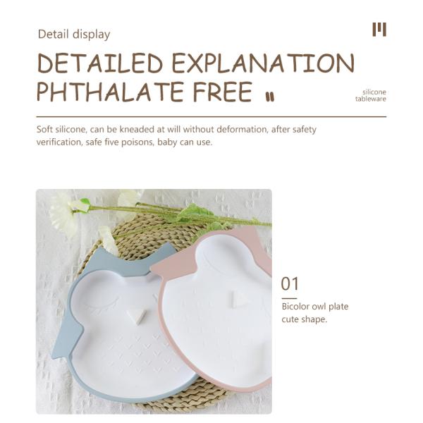 BPA Free Infant Silicone Feeding Plate Waterproof With Suction Bottom