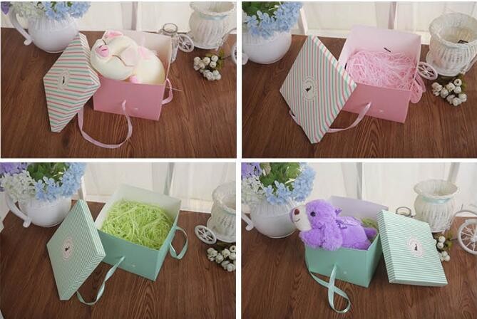 Custom design gradient color luxury paper packaging gift box with lid,Paper Flower Box Florist Bouquet Box Packaging Ros
