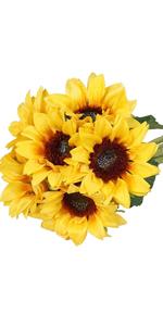 Artificial Sunflower Bouquet Fake Sunflowers with Stems
