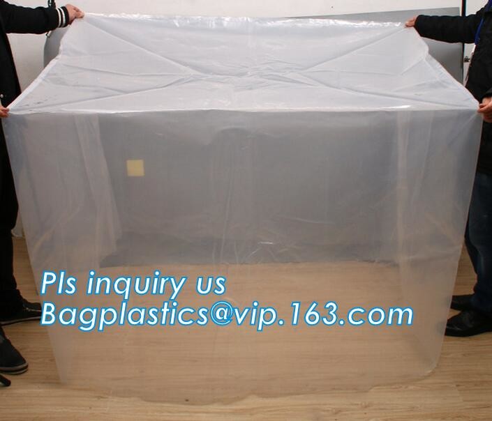 Customized Square Bottom or Side Guesst Plastic Protective Pallet Covers, 4 Mil Dust proof Clear Pallet Covers, BAGPLAST