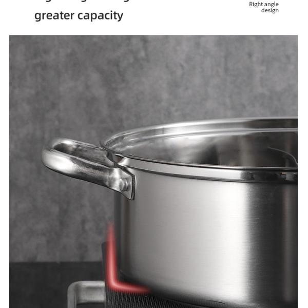 Chinese Style 2 Compartments Kitchen Pots Induction Cooker Hot Pot 304 Stainless Steel Soup Pot With Divider