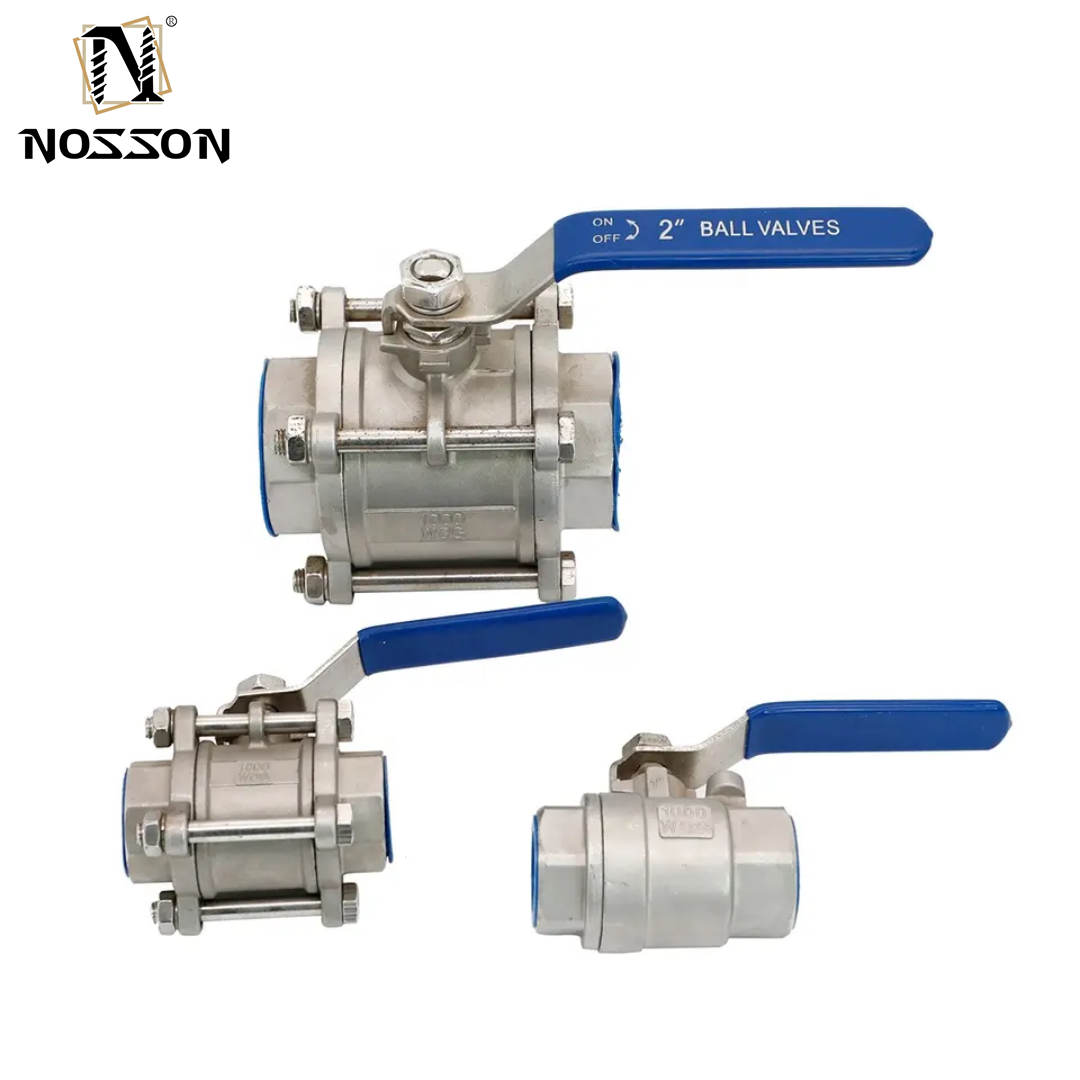 Normal Temperature SS316/304 2 Pcs Stainless Steel Ball Valve for Hydraulic Media 1000psi BSP NPT Threaded