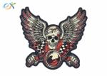 Rectangle Shape Custom Motorcycle Jacket Patches Embroidered Logo Polyester