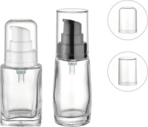 Transparent Cosmetic Pump Bottle With Glass Base Material Fast Shipping In 7-35 Days