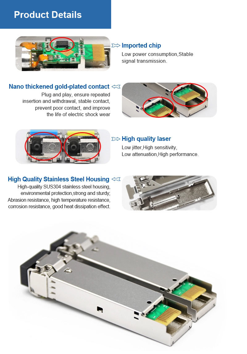 100g Base Lr4 QSFP28 Module 10Km Reach Internal CDR circuits