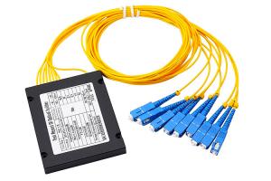 China SC UPC Fiber Optic PLC Splitter 1X16 ABS Box Blue FTTH Fiber Optic Cable Splitter wholesale