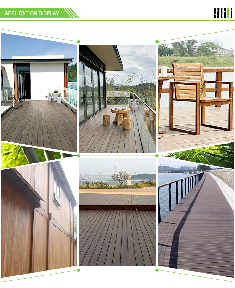 Natural Bamboo Poly Wood Interlocking Deck & Patio Tiles For Backyard