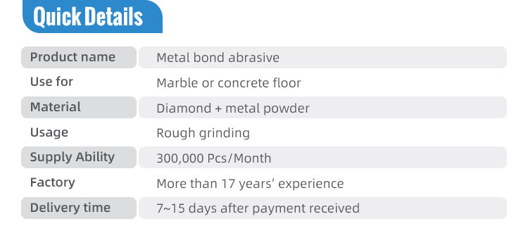 Metal Diamond Frankfurt Abrasive Grit 36/46/60/80/120/180/240/320 for Marble Grinding