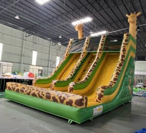 China Plato Commercial Giraffe Double Inflatable Water Slides Cartoon Theme on sale