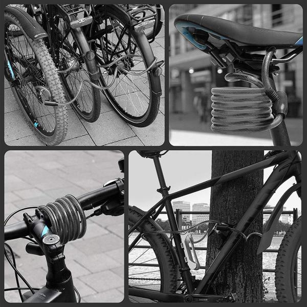 Black Waterproof Homesafe Security System Steel Wire Cable Bike Lock Rope