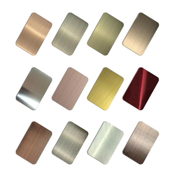 SUS 304 pvd coating colors Decorative SS Sheet for door handles brushed stainless steel finish