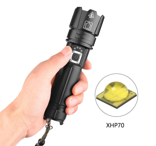 High Lumens LED Torch Flashlight Rechargeable For Outdoor Activity