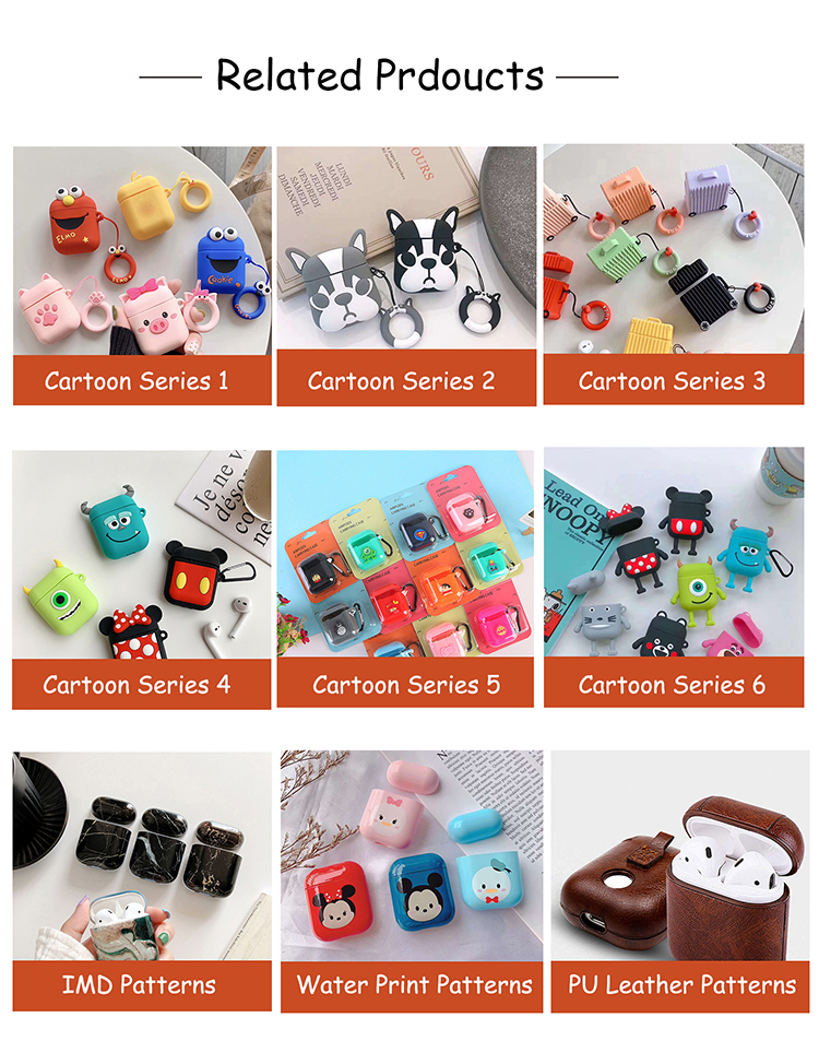2019 NEW Cute Suitcase Anti-lost Cover for Airpods Silicone case with Finger Ring Strap