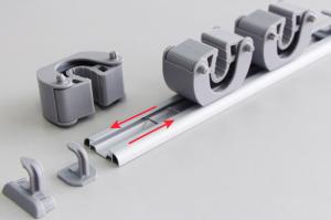 Industrial Closet Mop Holder 4 Slots 4 Hooks For Garage Room Storage