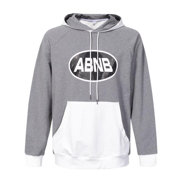 Print Pattern Mens Color Block Sweatshirt , Stylish Hoodies For Men Standard Thickness