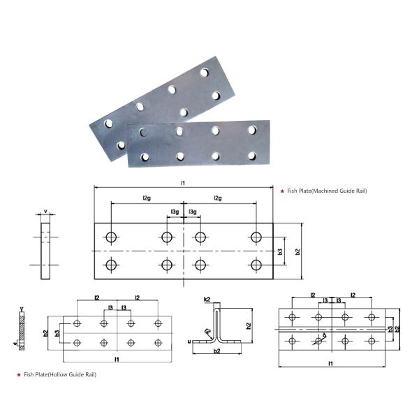 Milling Surface Fish Plate TK3/TK5 Elevator Guide Rail For Hollow